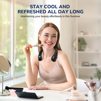 Morelax Neck Fan, Portable Neck Fan,Hands Free Bladeless Mini Fan with 360°Cooling Airflow, 3 Speeds Adjustable,Ultra Quiet W
