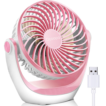 OCOOPA USB Desk Table Fan with Strong Airflow & Quiet Operation, Portable Cooling Fan Speed Adjustable 360°Rotatable Head for