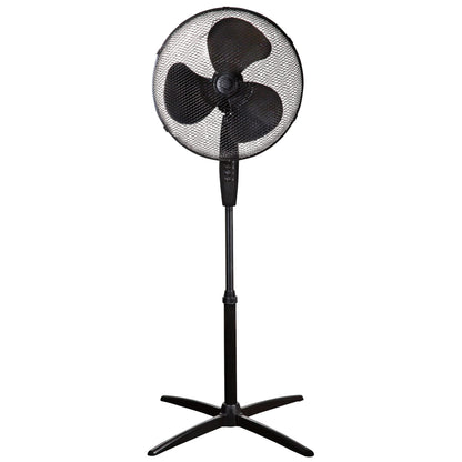 Zanussi 16" Inch, Lightweight, Pedestal Fan, 3 Speeds, Wide-Angled Oscillation, Powerful Airflow, Adjustable Height, Black - 