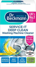 Dr. Beckmann Service-it Deep Clean Washing Machine Cleaner, 250g | Lemon Fresh scent, Removes 99.99% of bacteria, fungi & vir