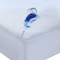 Caroline Shatuik Waterproof Mattress Protector Single,30cm Extra Deep Stretch Skirt Non-Noisy Terry Top Single Mattress Cover