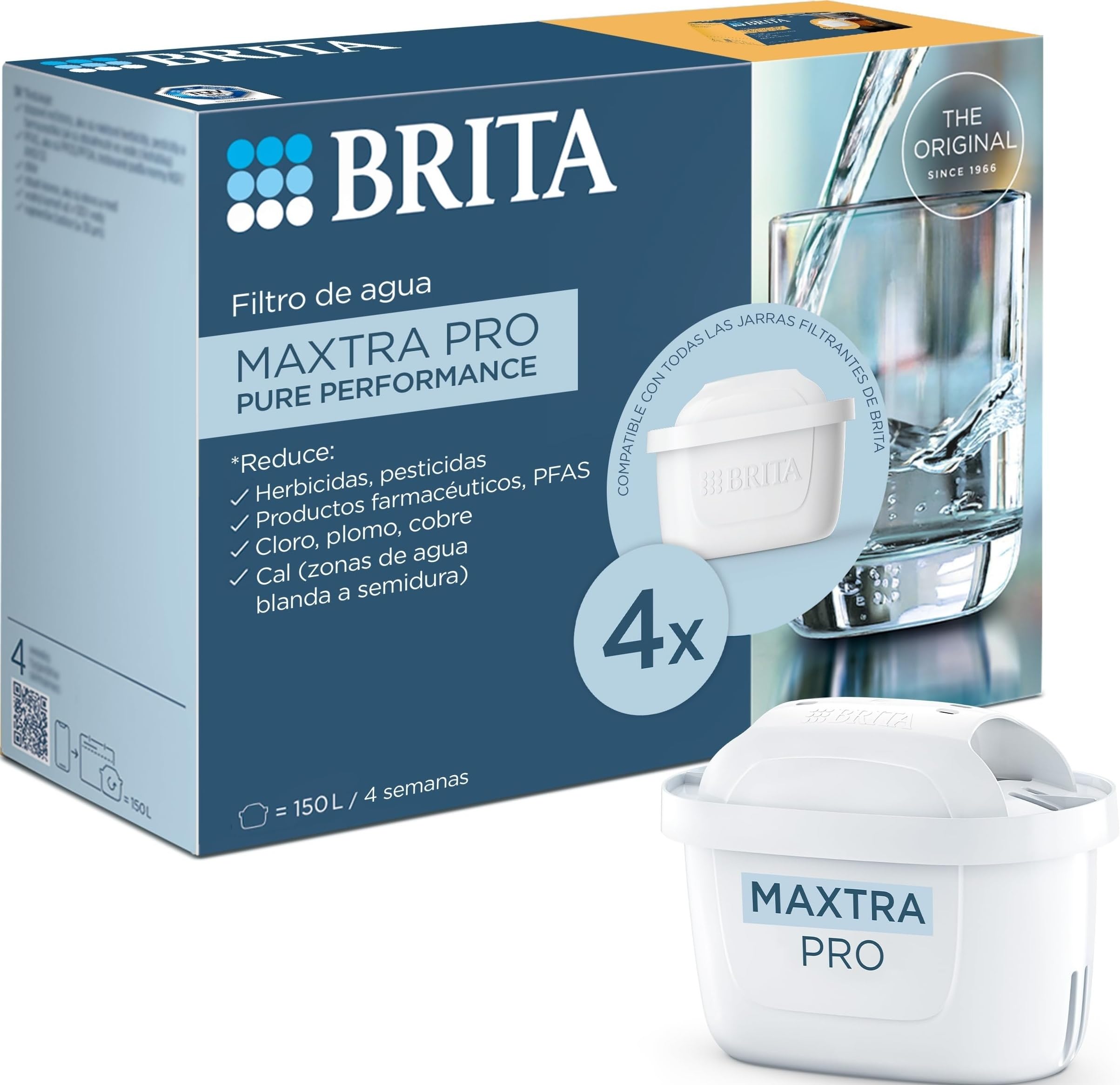 BRITA MAXTRA PRO Pure Performance Water Filter Cartridge - 6 Pack - Original BRITA Refill reducing impurities, Chlorine, PFAS