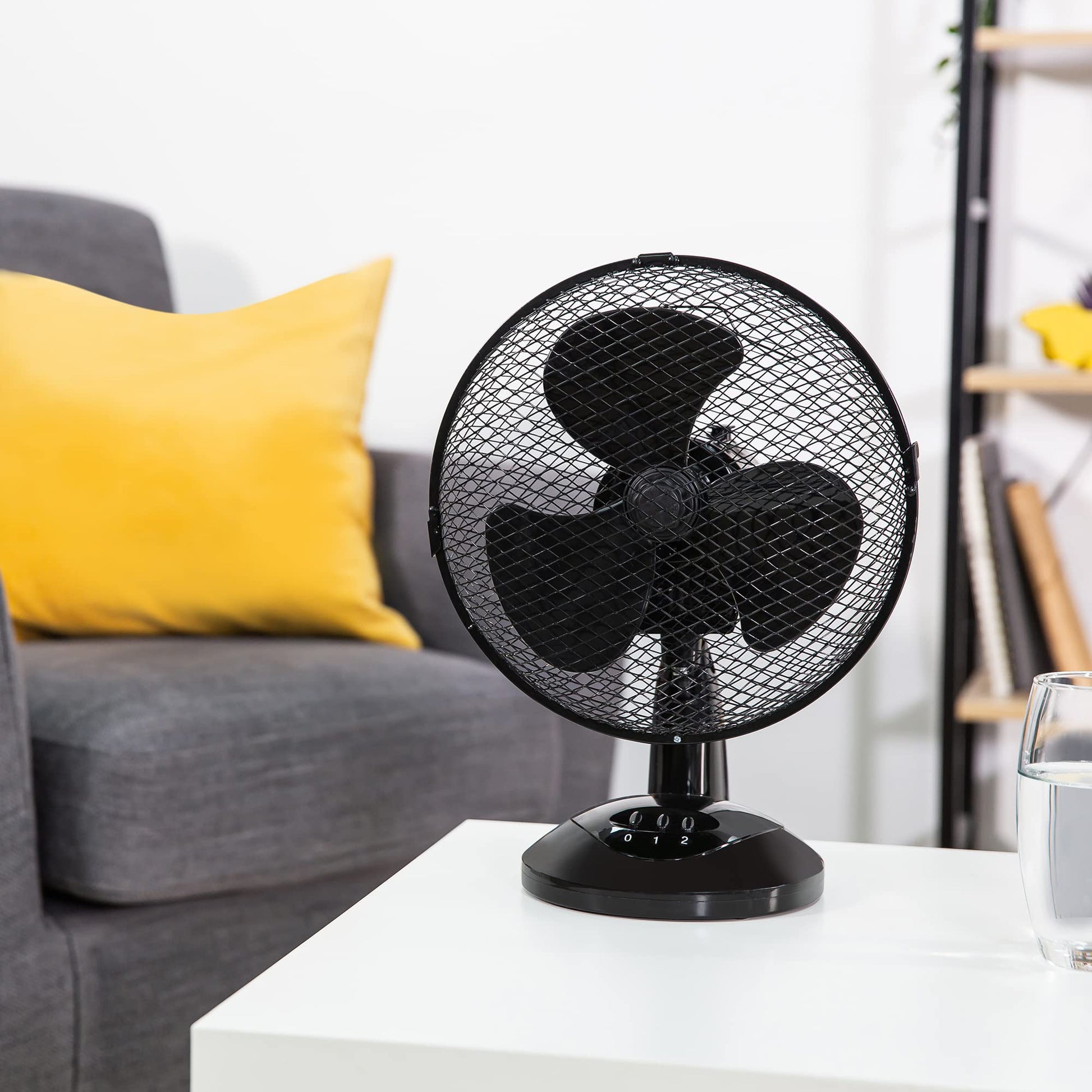 Zanussi 16" Inch, Lightweight, Pedestal Fan, 3 Speeds, Wide-Angled Oscillation, Powerful Airflow, Adjustable Height, Black - 