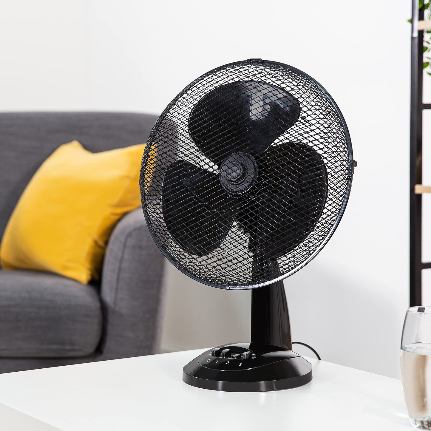 Zanussi 16" Inch, Lightweight, Pedestal Fan, 3 Speeds, Wide-Angled Oscillation, Powerful Airflow, Adjustable Height, Black - 