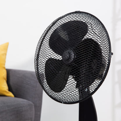 Zanussi 16" Inch, Lightweight, Pedestal Fan, 3 Speeds, Wide-Angled Oscillation, Powerful Airflow, Adjustable Height, Black - 