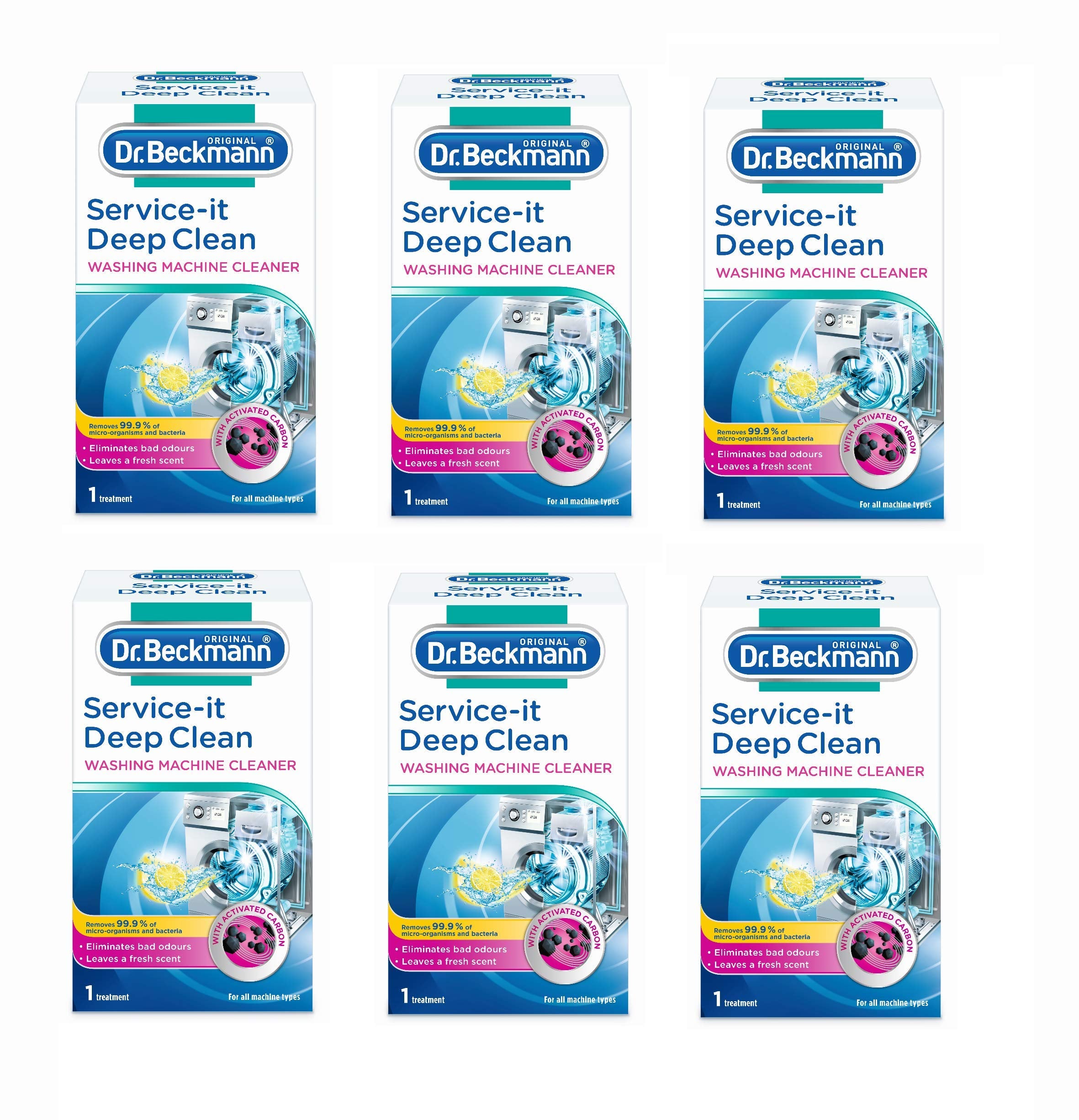 Dr. Beckmann Service-it Deep Clean Washing Machine Cleaner, 250g | Lemon Fresh scent, Removes 99.99% of bacteria, fungi & vir
