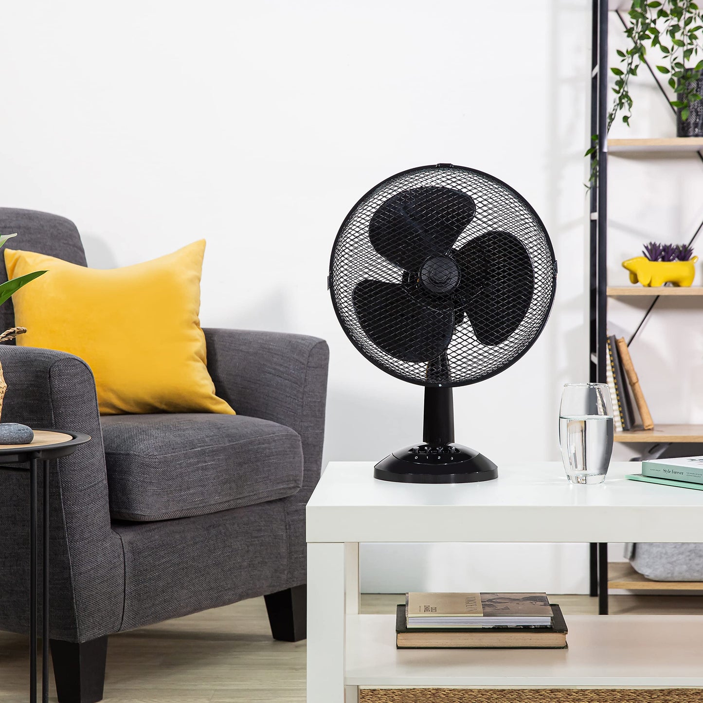 Zanussi 16" Inch, Lightweight, Pedestal Fan, 3 Speeds, Wide-Angled Oscillation, Powerful Airflow, Adjustable Height, Black - 