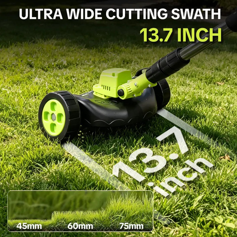 Cordless Electric Weed Wacker, 3 Different Cutting Accessories for Lawn Trimming & Edging, with 2 Batteries, Lightweight Design - Suitable for Yard, Garden