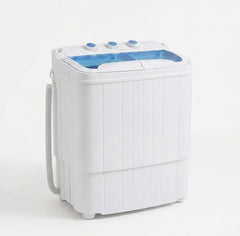 Portable Washing Machine with Longer Hose, 16lbs Twin Tub Laundry Washer Machine with 9.6Lbs Washer and 5.4Lbs Spinner dryer, Semi-automatic Washer Combo for Dorms, Apartments, Blue#Summervibes