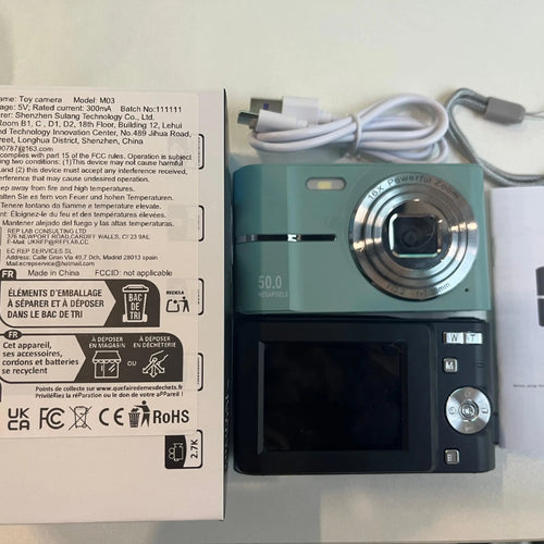 FHD 1080P Digital Camera with SD Card, 16X Digital Zoom, Portable Mini Compact Point-and-Shoot Pocket Camera, Shoot Cameras f