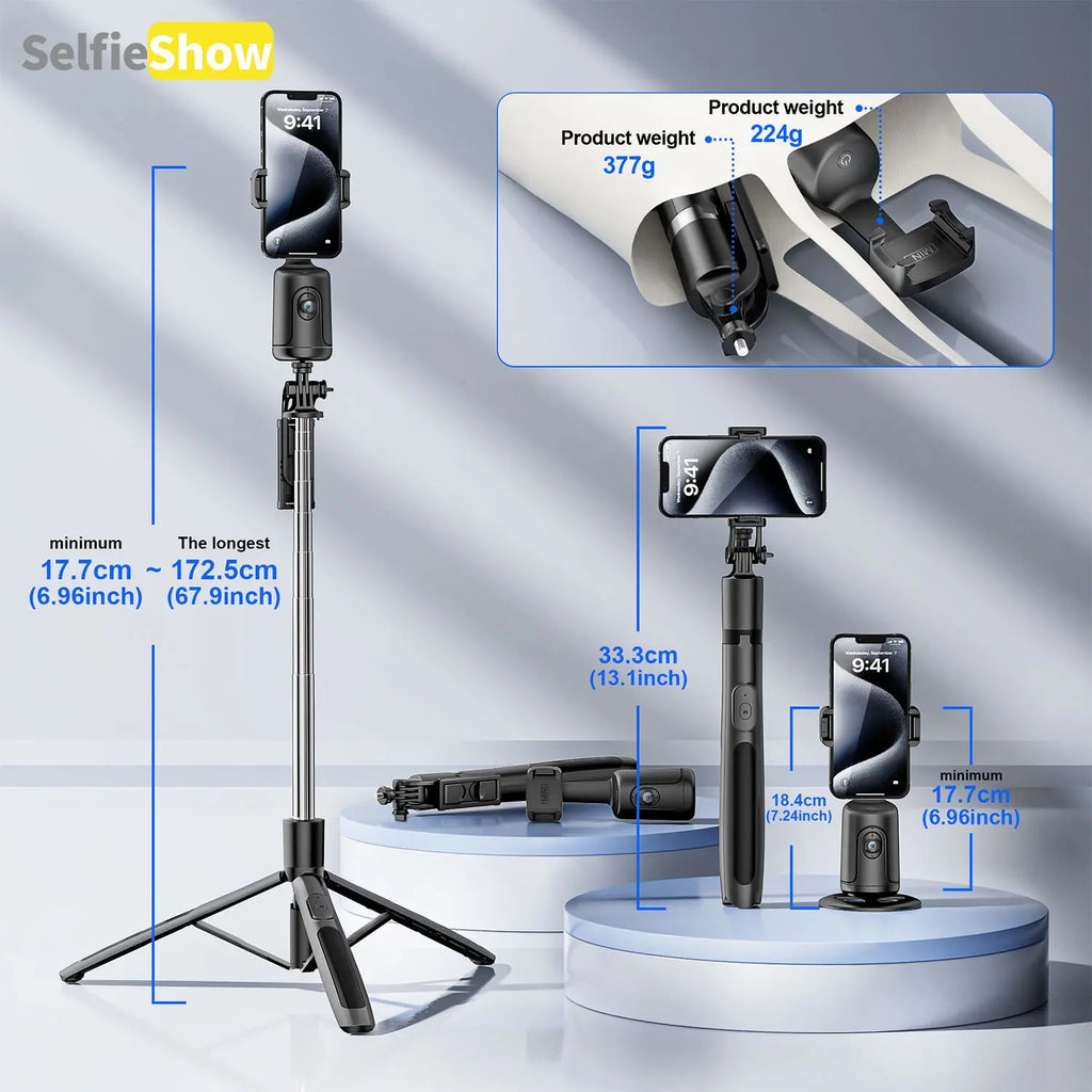 Smart AI Face-Tracking Phone Tripod Selfie Stand, 360° Pan and Tilt with Stabilization for Home and Outdoor Use #TOP PICKS