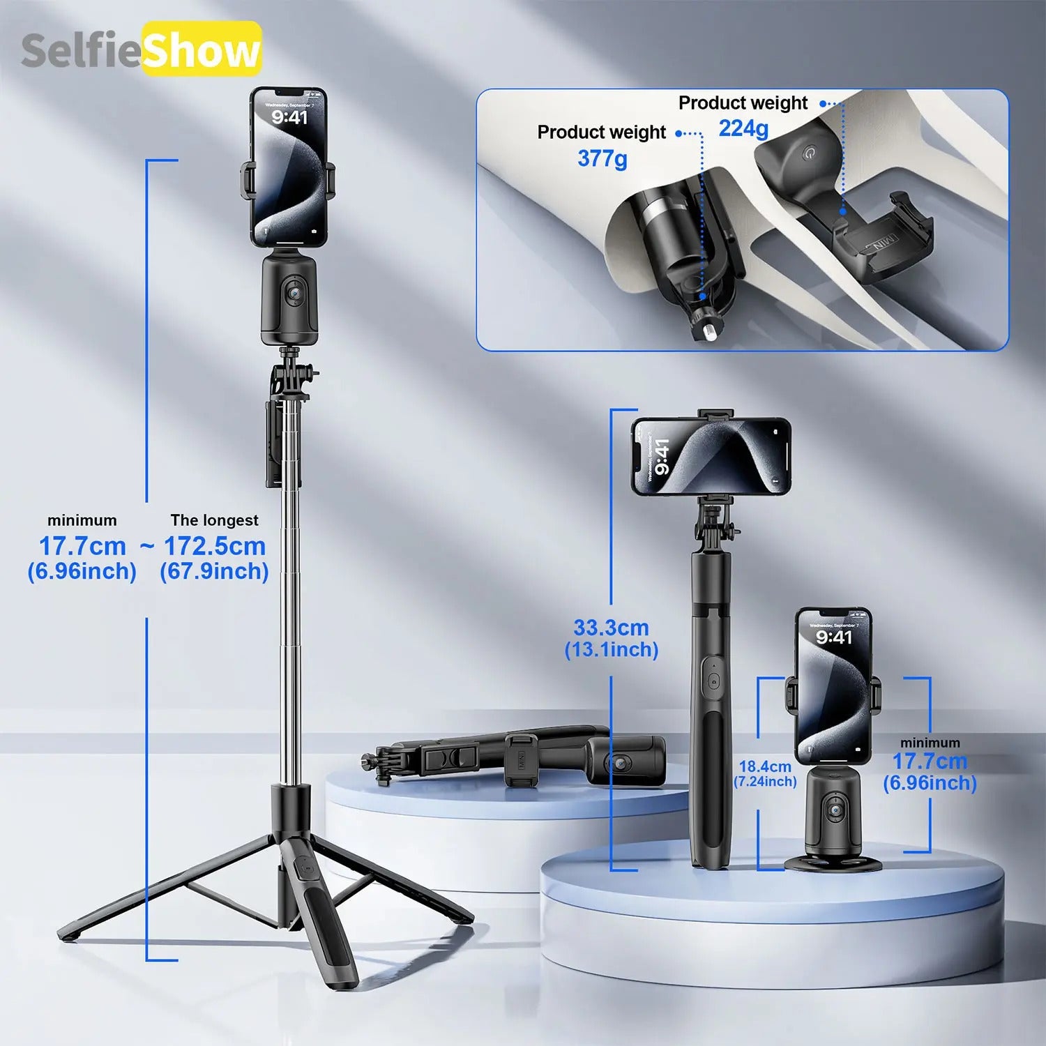 Smart AI Face-Tracking Phone Tripod Selfie Stand, 360° Pan and Tilt with Stabilization for Home and Outdoor Use #TOP PICKS