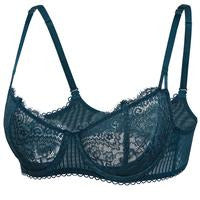 Women's Sexy Lace Push Up Plus Size Bra Sheer Balconette Underwire Unlined SpringStatements