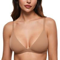 INLYRIC Women's Inbarely Triangle Bralette Plunge Unlined Seamless Bra No Underwire Sexy Comfortable Everyday SpringStatements