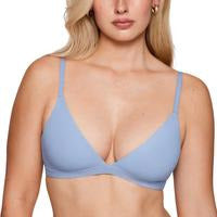 INLYRIC Women's Inbarely Triangle Bralette Plunge Unlined Seamless Bra No Underwire Sexy Comfortable Everyday SpringStatements