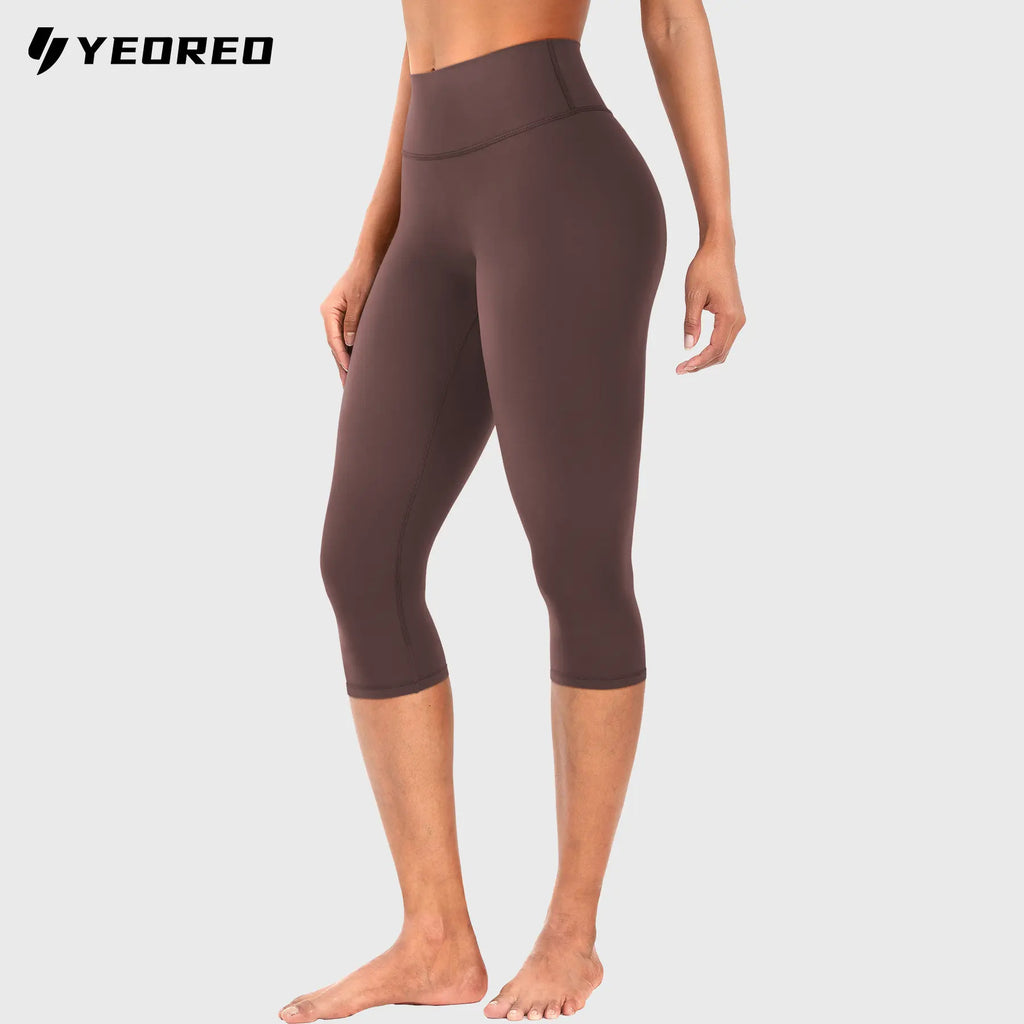 YEOREO Womens Workout Capri Leggings (Classic/Pocket Style) 15"/17"/19" Inseam No Front Seam High Waisted Scrunch Yoga Pants