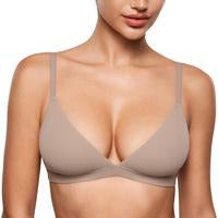 INLYRIC Women's Inbarely Triangle Bralette Plunge Unlined Seamless Bra No Underwire Sexy Comfortable Everyday SpringStatements