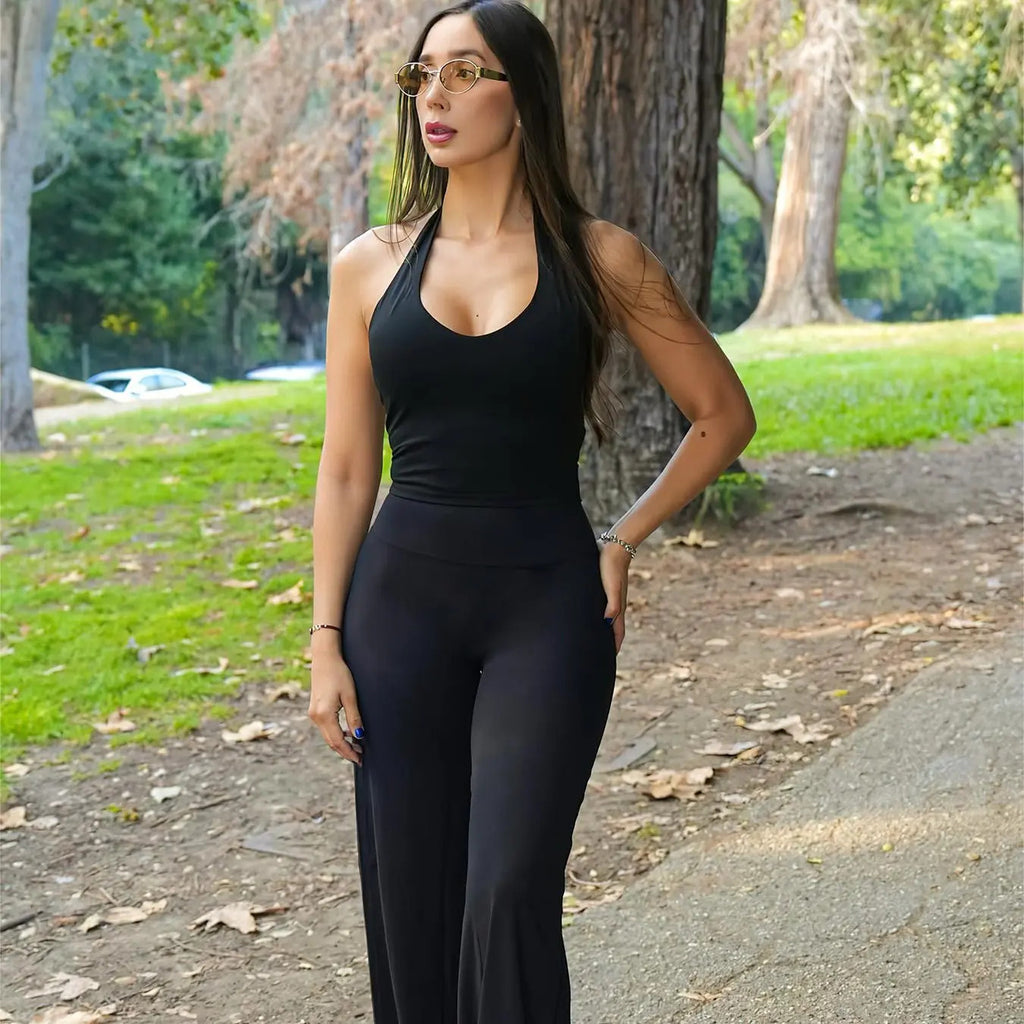 YEOREO Women's High Waisted Leggings No Front Seam,Flattering, Comfortable Straight Leg Fitness Yoga Pants for Workout, Gym W