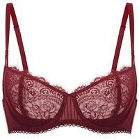 Women's Sexy Lace Push Up Plus Size Bra Sheer Balconette Underwire Unlined SpringStatements