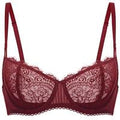 Women's Sexy Lace Push Up Plus Size Bra Sheer Balconette Underwire Unlined SpringStatements
