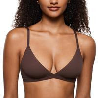 INLYRIC Women's Inbarely Triangle Bralette Plunge Unlined Seamless Bra No Underwire Sexy Comfortable Everyday SpringStatements