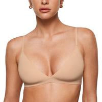 INLYRIC Women's Inbarely Triangle Bralette Plunge Unlined Seamless Bra No Underwire Sexy Comfortable Everyday SpringStatements