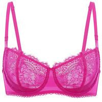 Women's Sexy Lace Push Up Plus Size Bra Sheer Balconette Underwire Unlined SpringStatements
