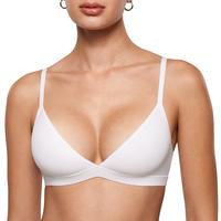 INLYRIC Women's Inbarely Triangle Bralette Plunge Unlined Seamless Bra No Underwire Sexy Comfortable Everyday SpringStatements