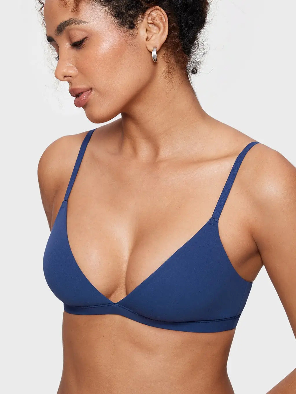 INLYRIC Women's Inbarely Triangle Bralette Plunge Unlined Seamless Bra No Underwire Sexy Comfortable Everyday SpringStatement