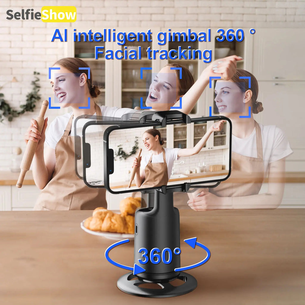 Smart AI Face-Tracking Phone Tripod Selfie Stand, 360° Pan and Tilt with Stabilization for Home and Outdoor Use #TOP PICKS
